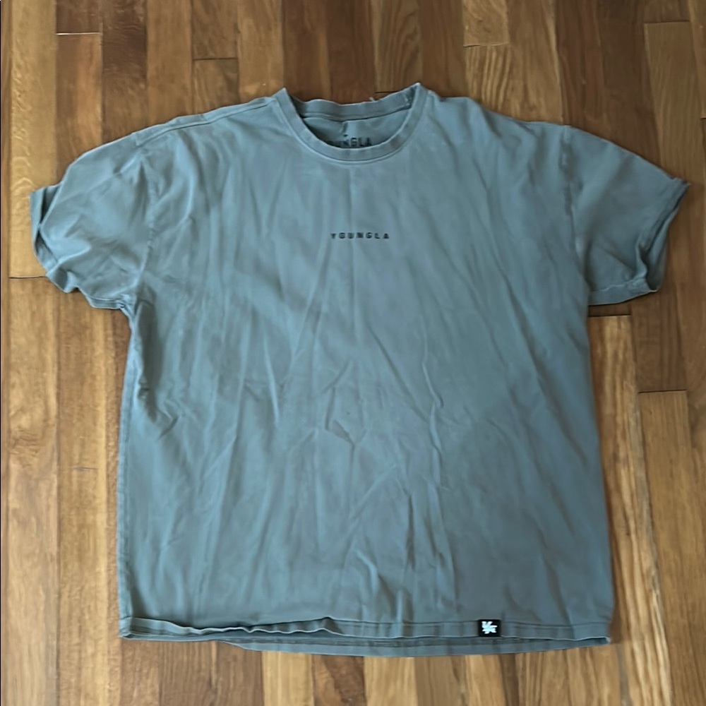 YoungLA Dark Gray Short Sleeve Tee Essential Jacked Tee Large